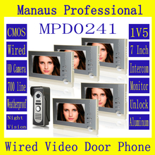 Best Selling 7 inch Screen Display Outdoor Video Door Intercom System Kit Magnetic Lock One to Five Video Doorphone Device D241b 2024 - buy cheap