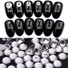 1440Pcs Shiny Crystal Nail Rhinestone AB Silver Flat Back Stone 3D Glitter Jewelry Glass Charm Diamond Nail Art Decoration 2024 - buy cheap