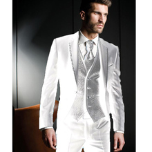 Latest Coat Pant Designs Men Suits Groom Tuxedos Wedding Suit Evening Party Jacket Pants Vest Male Blazer costume homme terno 2024 - buy cheap