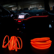 JURUS 3Meter Interior Lighting Tube Line Flexible Rope Neon Car Light Glow El Wire Salon Flat Strip Decoration With 12V Inverter 2024 - buy cheap