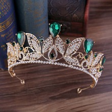 Women Clear Leaves Shape Tiara and Crowns Delicate Elegant Baroque Hair Band Bride Wedding Beauty Headpieces Hair Accessories 2024 - buy cheap