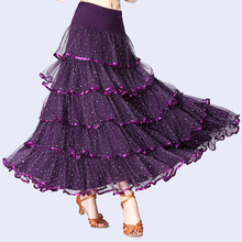 Women Belly Dancing Costume Ballroom dance waltz performance big swing skirt for lady dancwear mesh gauze tutu long skirt 2024 - buy cheap