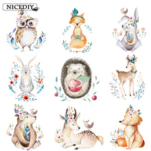 Nicediy Iron On Transfer For T-Shirt Cute Rabbit Patches Animal Heat Thermal Transfers Patch Decor For Kids Clothes Applique DIY 2024 - buy cheap