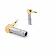 2 Pcs Gold Plated 3.5mm Stereo 3 Pole Male Plug 90 Degree Right Angle Audio Connector Solder jack 2024 - buy cheap