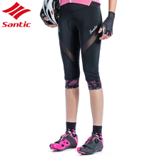 Santigo shorts de ciclismo feminino, bermuda com almofada de esponja respirável para ciclismo, mountain bike e ciclismo 2024 - compre barato