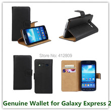 1PCS Genuine Leather Slot Stand Pouch Skin Cover Case for Samsung Galaxy Express 2 G3815 with ID Card Holder Cellphone Bags Free 2024 - buy cheap