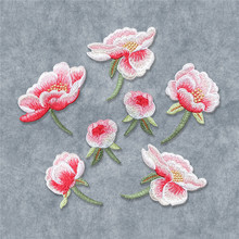 Magnolia flower Sew on Sticker for Clothing Decoration Embroidery Floral Patches for Costume Clothes DIY Applique 2024 - buy cheap