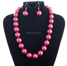 Discount!DIY 1set 12mm Rose Sea Shell Pearl Necklace Earrings 18" beads jewelry making AAA+++ about33pcs/strands Wholesale Price 2024 - buy cheap