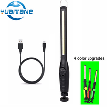 USB перезаряжаемый портативный COB фонарик 4 вида цветов светодиодный рабочий свет Магнитный COB Lanterna Подвесная лампа для ремонта автомобиля кемпинга 2024 - купить недорого