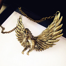 2019 Fashion vintage pegasus with wings pendants choker necklace women men trendy exaggerated Maxi statement necklace jewelry 2024 - buy cheap