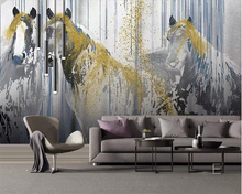 Beibehang papel de parede personalizado cavalo abstrato 3d sala de estar quarto mural decoração de casa plano de fundo tv papel de parede 2024 - compre barato