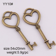 25 uds. De colgantes de llave de bronce envejecido para la fabricación de joyas, 54x20mm 2024 - compra barato