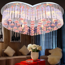 Factory direct sales LED ceiling lamp indoor lighting heart-shaped crystal ceiling lamp wedding bedroom theme living room lamp 2024 - buy cheap