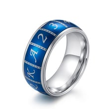 Anillos de acero inoxidable románticos de la suerte azul Spinner Poker anillos para hombres regalos del Día de San Valentín 2024 - compra barato