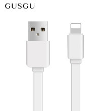 GUSGU  Mobile Phone USB Data Cable For Lightning 5V 2.4A Wire Noodle  Phone Cable For iPhone X 8 7S 6 5 5S SE Data Sync Charger 2024 - buy cheap
