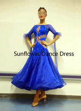 Платье для бальных танцев, танцевальная одежда, сценическая одежда, ярко-голубое платье для бальных танцев 2024 - купить недорого