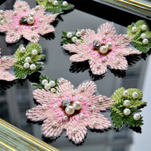 Lasobre roupas flores bordadas artesanais, 8 cm * 9 cm/10 peças, ornamento de renda, aplique faça você mesmo, patch para saia 0286 2024 - compre barato