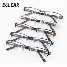 BCLEAR-Marco óptico de aleación de metal para hombre, marco de gafas de alta calidad, con bisagra de resorte, a la moda, medio borde, novedad 2024 - compra barato