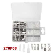 270Pcs Spade Crimp Terminals 2.8/4.8/6.3mm Electrical Insulating Sleeve Wire Wrap Connectors Male/Female Kit 2024 - buy cheap