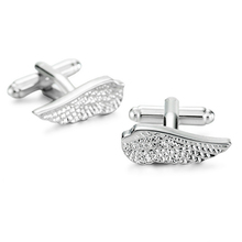 DY selling high quality hand polished silvery wings Cufflinks new fashion men's French Cufflinks wholesale and retail 2024 - buy cheap