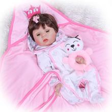 55cm Cloth Body Bebe Reborn Menina Lifelike Newborn Baby Girl Eyes Can Open and Close Silicone Reborn Baby Dolls 2024 - buy cheap