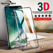 Película de vidro temperado para proteção completa da tela, 0.25mm, para iphone xs, max, xr, pet edge, 3d, iphone x