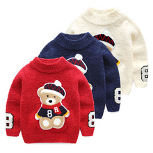JCHAO-suéter de oso de algodón para niños y niñas, ropa cálida de lana, top de invierno, novedad de 2019 2024 - compra barato
