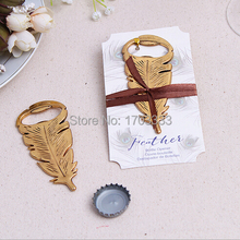 100PCS  "Gilded Gold" Feather Bottle Opener Souvenir For Birthday Parties Kids Adult Birthday Favors And Gifts Free Shipping 2024 - buy cheap
