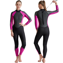 Женский гидрокостюм, полный 3 мм неопрен, для серфинга, подводного плавания, Сноркелинга, купальный костюм, розовый/черный, задняя молния, полный костюм, прыжок 2024 - купить недорого