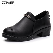 ZZPOHE-zapatos de tacón bajo para mujer, calzado informal, sin cordones, para primavera y otoño, 2018 2024 - compra barato