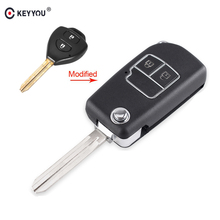 KEYYOU 2 Buttons/3 Buttons Remote Car Key Shell For Toyota Camry Corolla Reiz RAV4 Modified Folding Flip Key Case Cover 2024 - buy cheap