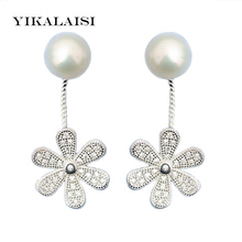 YIKALAISI 925 Sterling Silver Jewelry natural Pearl jewelry Earrings For Women  Flower Freshwater Pearl Earrings Wedding 2024 - buy cheap