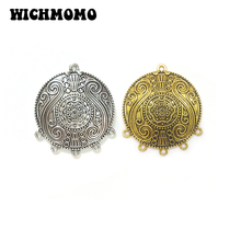 2019 Fashion 40MM 2pcs Retro Zinc Alloy  Round  Linker Connectors Charms DIY Jewelry Necklace Earrings Accessories 2024 - buy cheap