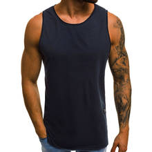 YOUYEDIAN 2019 Fashion Personality Men's Summer Casual Slim Sleeveless Shirt Top New arrival 2024 - buy cheap