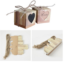 10pcs Heart Burlap Bag Wedding Kraft Paper Gift Candy Box DIY Kid Gifts For Guests Wedding Favors Birthday Baby Party Decoration 2024 - buy cheap