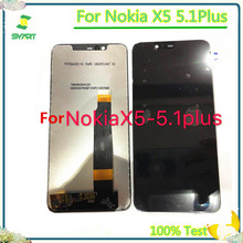 ЖК-дисплей с дигитайзером сенсорного экрана в сборе, для Nokia X5 5,1 Plus, запасные части для Nokia 5,1 Plus X5, 100% тестирование 2024 - купить недорого