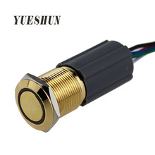 Metal 12V Blue Red Led Illuminated push button Switch with pigtail socket 19mm  Waterproof Latching Button switches 2024 - buy cheap