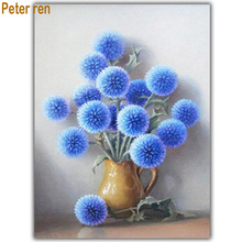 Diamond painting Blue Dandelion diamond embroidery flowers picture Square icon full rhinestones mosaic diamonds Arts and Crafts 2024 - buy cheap