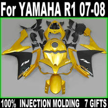 Injection molding fairing body kit for Yamaha YZF R1 07 08 gold black motorcycle fairings YZFR1 2007 2008 BD68 2024 - buy cheap