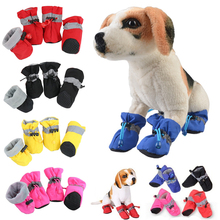 4 Pçs/set Pet Cães Inverno Sapatos de Neve Chuva Botas Meias De Borracha À Prova D' Água-deslizamento Sapatos Para Cachorros Pequenos Acessórios de Calçados 2024 - compre barato