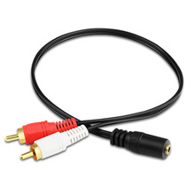 Conector hembra de Audio estéreo Universal, 3,5mm, a 2 RCA, Enchufe macho a auriculares, Cable adaptador 3,5 Y 2024 - compra barato