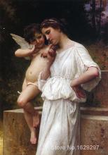 Art oil Painting Loves Scerets by William Adolphe Bouguereau High quality Handmade 2024 - buy cheap
