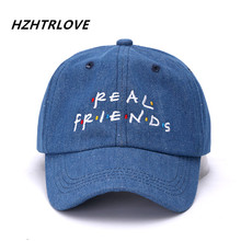 HZHTRLOVE-Gorra Snapback de algodón para hombre y mujer, gorra de béisbol de mezclilla, ajustable, estilo Hip Hop, con diseño de amigos reales 2024 - compra barato