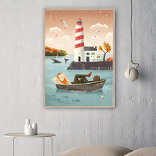 Sea Beach Minimalist Art Lighthouse Whale Nordic Canvas Poster Painting Cartoon Landscape Wall Picture Modern Home Room Decor 2024 - buy cheap