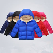 CHCDMP зимние кашемировые куртки и пальто с бархатной подкладкой, детская куртка, верхняя одежда для мальчиков, детская одежда, пуховая хлопковая красная одежда для девочек 2024 - купить недорого
