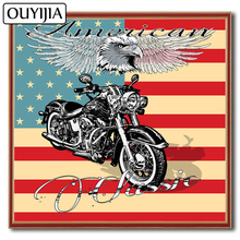 OUYIJIA 5D Diamond Cartoon Decoration Motorcycle DIY Painting Diamond Eagle  Embroidery Rhinestone Mosaic CrossStitch Flag 2024 - buy cheap