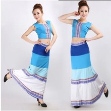 New Dai Dance Peacock Costumes Chinese Folk Dance Thailand Dance Performance Clothing Ethnic Elastic Sequined Fishtail Skirt 2024 - buy cheap