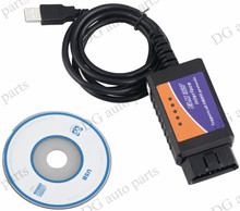 10 шт./лот ELM327 USB V2.1 OBD2 ELM 327 USB Авто Диагностический Интерфейс сканер Code Reader Поддержка мультибрендовый автомобиль бесплатная доставка 2024 - купить недорого