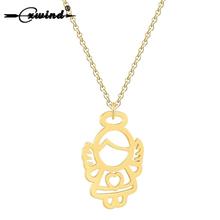 Cxwind Fashion Collar Jesus Cross Love Angel Heart Wing Pendant Necklace for women girl Sexy Clavicle Choker Necklaces Jewelry 2024 - buy cheap