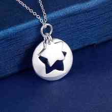 stars round shinysilver plated Necklace Silver Pendant Jewelry /ENIYCUJK UIXYSLMM 2024 - buy cheap